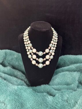 Vintage West Germany Three Strand Statement Necklace